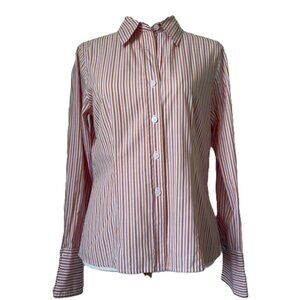 MICHAEL Michael Kors | Orange Lavender & White Striped Button-Down Shirt Sz 10